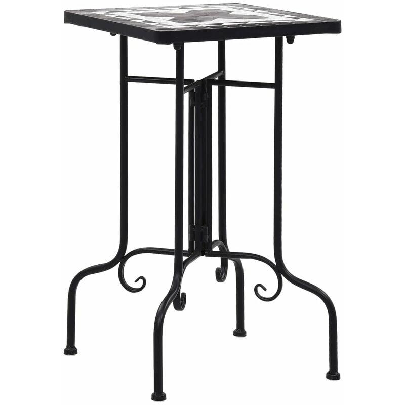 Tavolino di Servizio con Mosaico Nero e Bianco in Ceramica VD27558 - Hommoo Tavolino di Servizio con Mosaico Nero e Bianco in Ceramica VD27558 - Hommoo