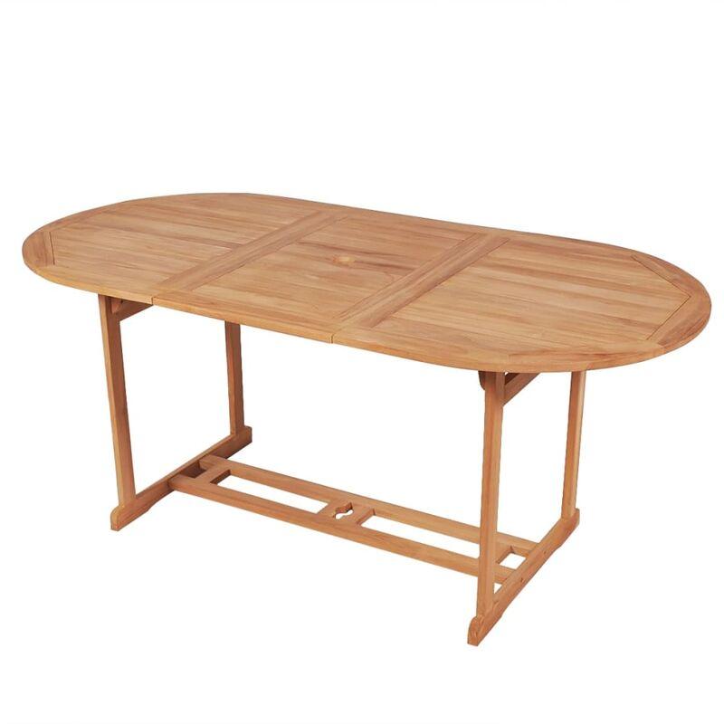 Hommoo Tavolo da Giardino 180x90x75 cm in Massello di Teak VD25047
