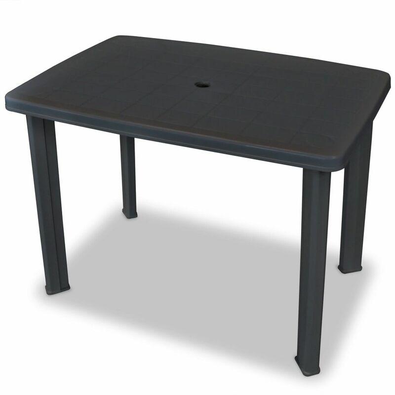 Tavolo da Giardino Antracite 101x68x72 cm in Plastica VD25494 - Hommoo