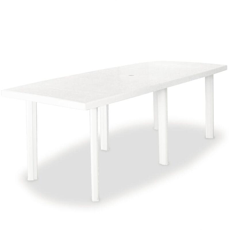 Tavolo da Giardino Bianco 210x96x72 cm in Plastica VD25495 - Hommoo