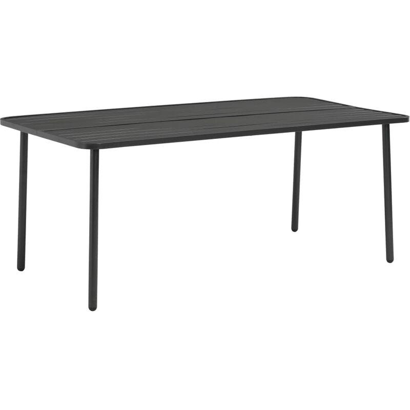 Tavolo da Giardino Grigio Scuro 180x90x72 cm in Acciaio VD26038 - Hommoo