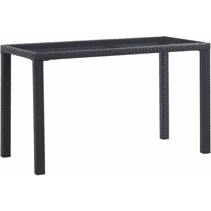 Tavolo da Giardino Nero 123x60x74 cm in Polyrattan VD45523 - Hommoo Tavolo da Giardino Nero 123x60x74 cm in Polyrattan VD45523 - Hommoo