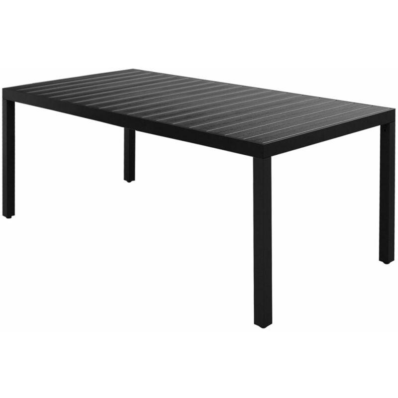 Tavolo da Giardino Nero 185x90x74 cm in Alluminio e WPC VD24854 - Hommoo Tavolo da Giardino Nero 185x90x74 cm in Alluminio e WPC VD24854 - Hommoo