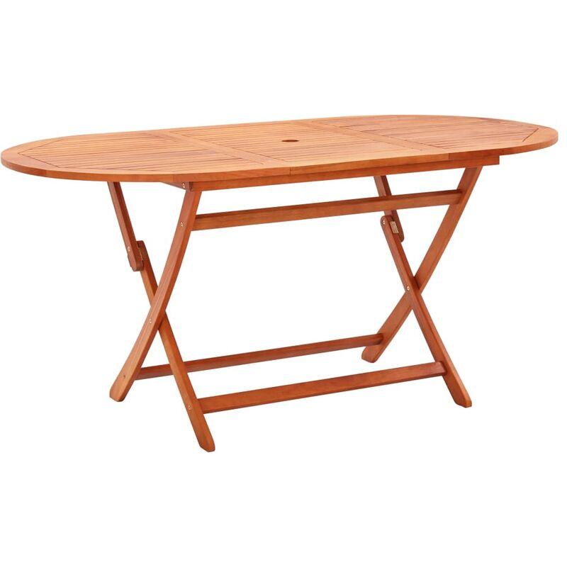 Tavolo da Giardino Pieghevole 160x85x74 cm in Legno Eucalipto VD53258 - Hommoo