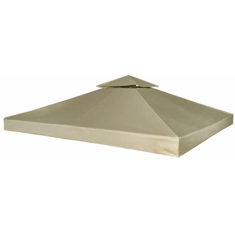 Telo Impermeabile Ricambio per Gazebo 310g/m2 Beige 3x3m VD23875 - Hommoo