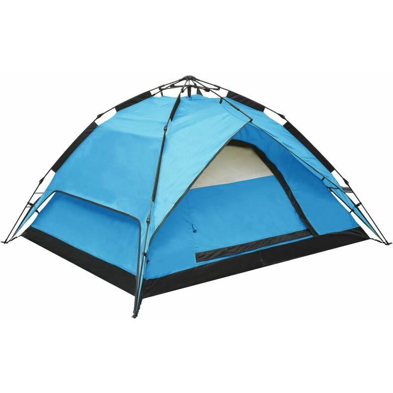 Tenda da Campeggio Pop-Up 2-3 Persone 240x210x140 cm Blu VD47591 - Hommoo
