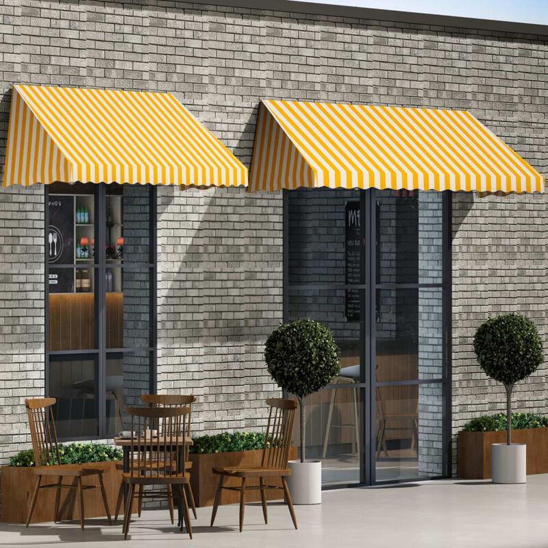 Tenda da Sole per Bistrò 350x120 cm Arancione e Bianca VD05378 - Hommoo