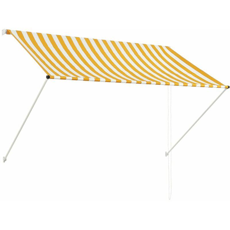 Tenda da Sole Retrattile 200x150 cm Giallo e Bianco VD05401 - Hommoo