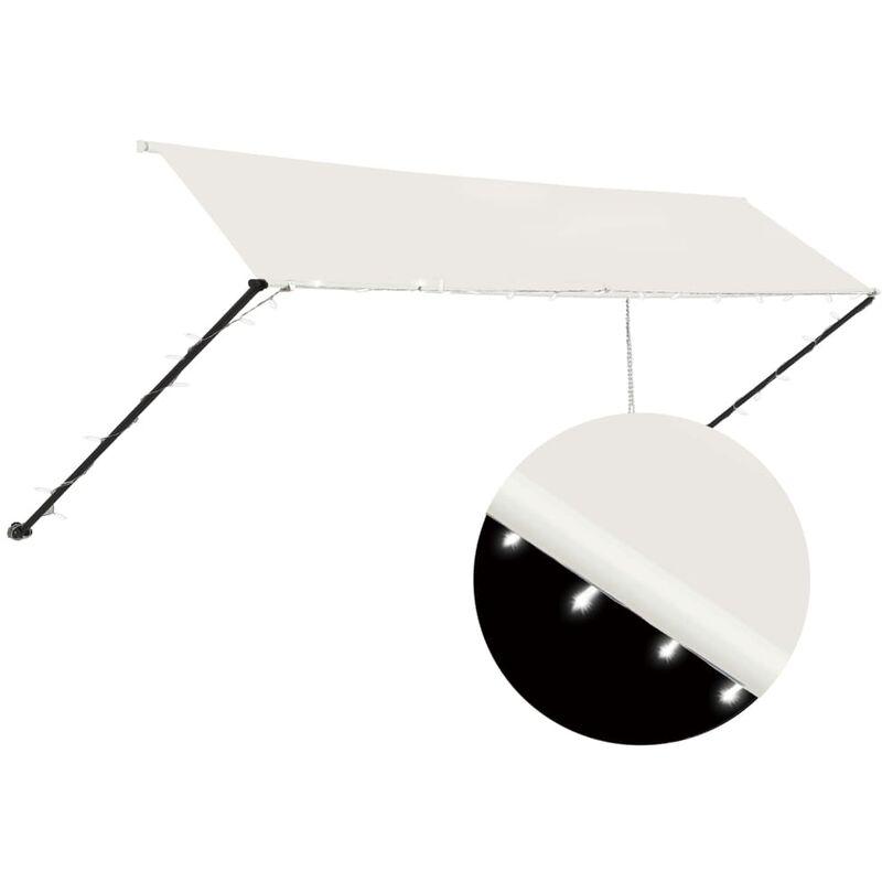 Tenda da Sole Retrattile con LED 400x150 cm Crema VD35351 - Hommoo