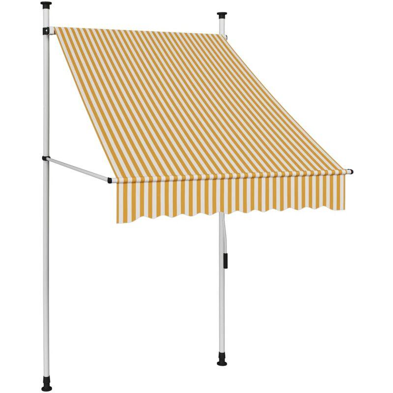 Tenda da Sole Retrattile Manuale 100 cm Strisce Arancio Bianche VD35259 - Hommoo