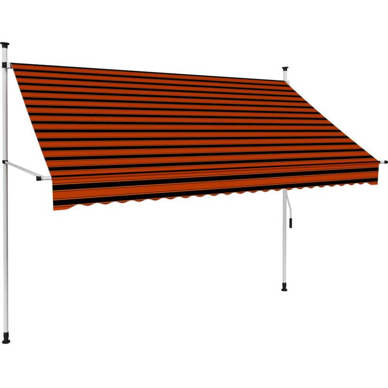 Tenda da Sole Retrattile Manuale 250 cm Arancione e Marrone VD35265 - Hommoo
