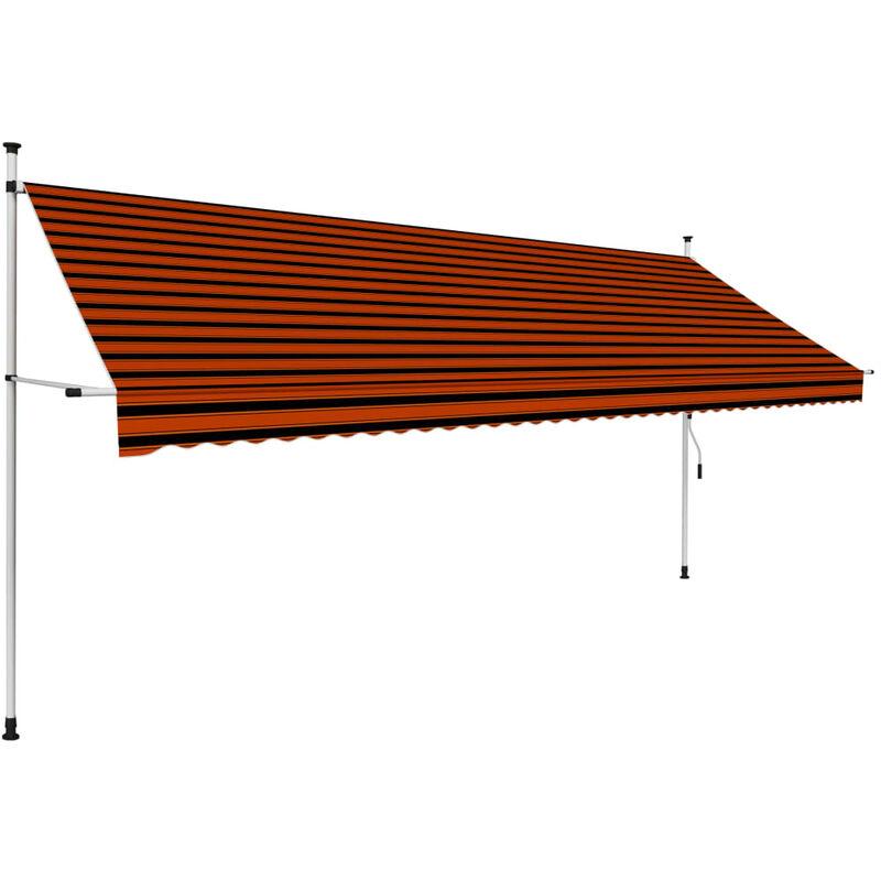 Tenda da Sole Retrattile Manuale 400 cm Arancione e Marrone VD35268 - Hommoo