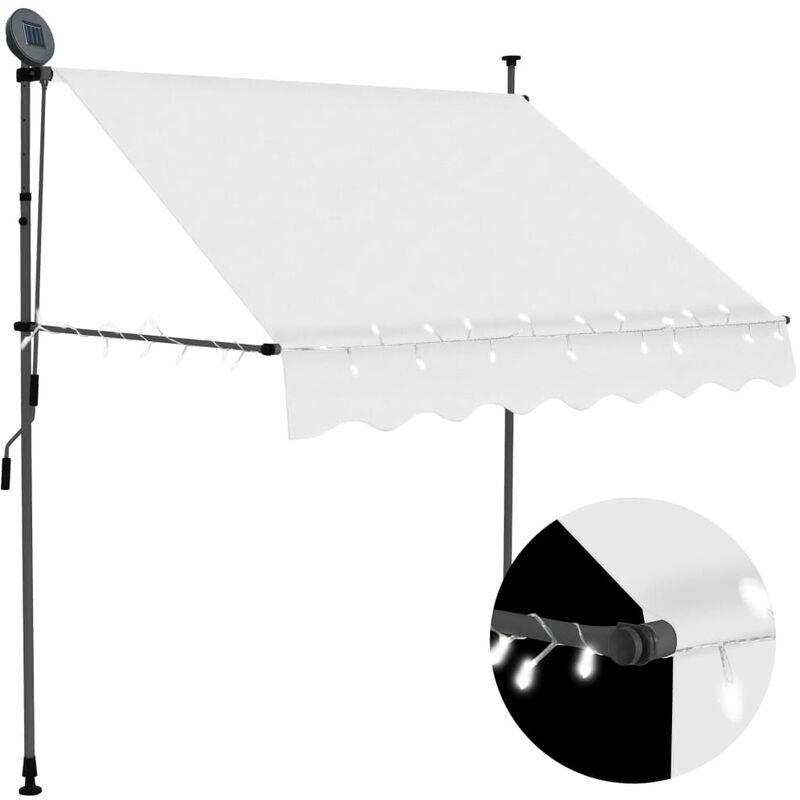 Tenda da Sole Retrattile Manuale con LED 100 cm Crema VD35297 - Hommoo