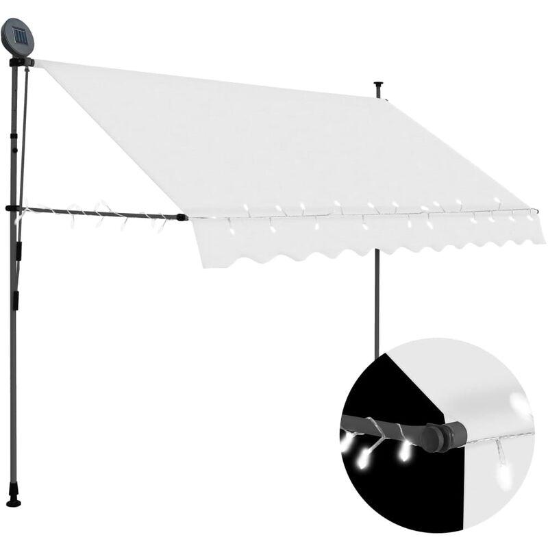 Tenda da Sole Retrattile Manuale con LED 250 cm Crema VD35300 - Hommoo