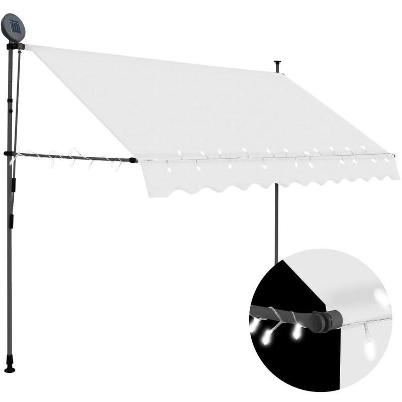 Tenda da Sole Retrattile Manuale con LED 300 cm Crema VD35301 - Hommoo