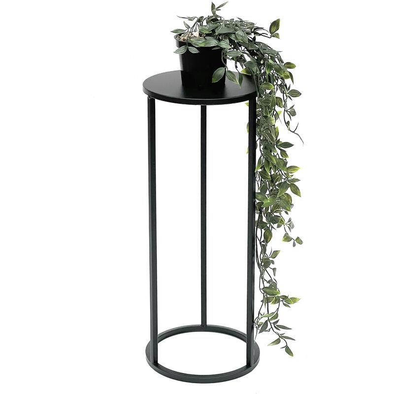 Sgabello per fiori in metallo nero rotondo da 50 cm Tavolino per fiori 96316 s Colonna per fiori Sgabello moderno per piante - Dandibo