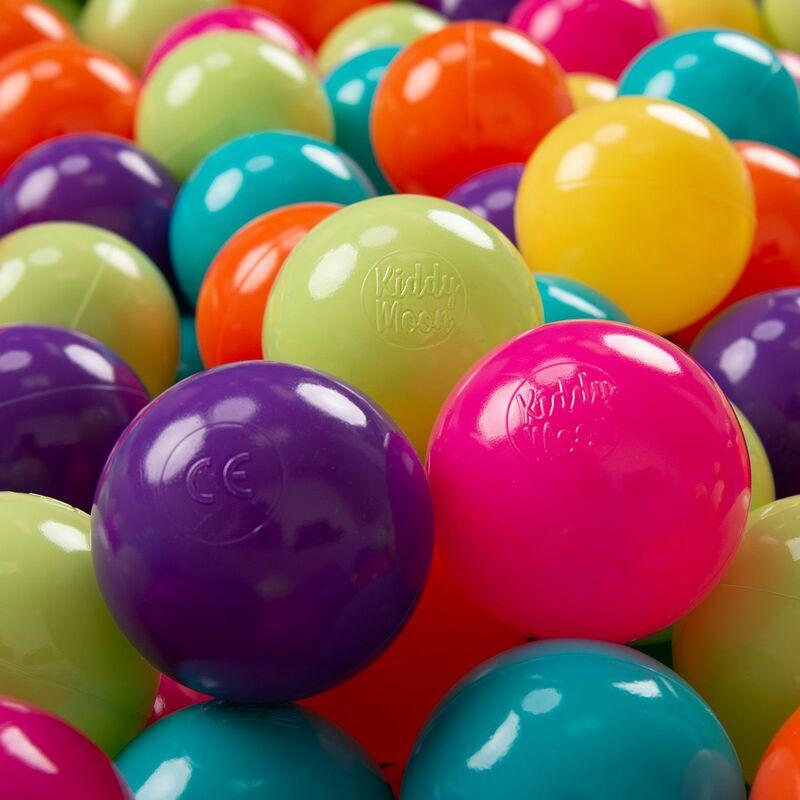 KiddyMoon 200 ∅ 7CM Palline Morbide Colorate Per Piscina Bambini Fatto In EU, Verde Ch/Giallo/Turchese/Arancione/Rosa Sc/Viola - verde