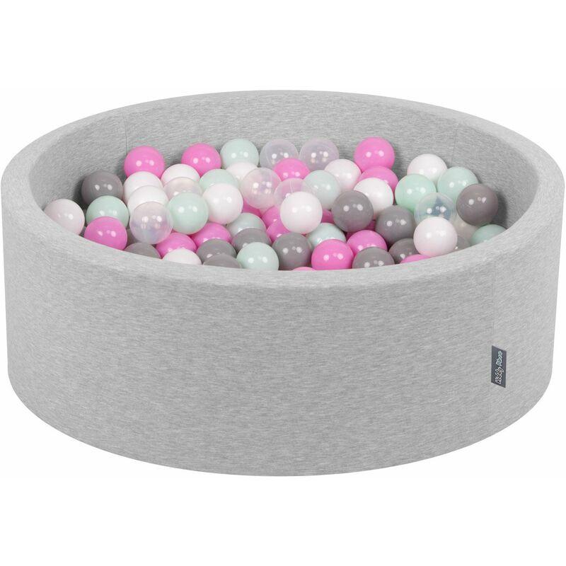KiddyMoon 90X30cm/200 Palline ∅ 7CM Piscina Di Palline Colorate Per Bambini Tondo Fabbricato In EU, Grigio Ch: Trasparente/Grigio/Bianco/Rosa/Menta KiddyMoon 90X30cm/200 Palline ∅ 7CM Piscina Di Palline Colorate Per Bambini Tondo Fabbricato In EU, Grigio Ch: Trasparente/Grigio/Bianco/Rosa/Menta