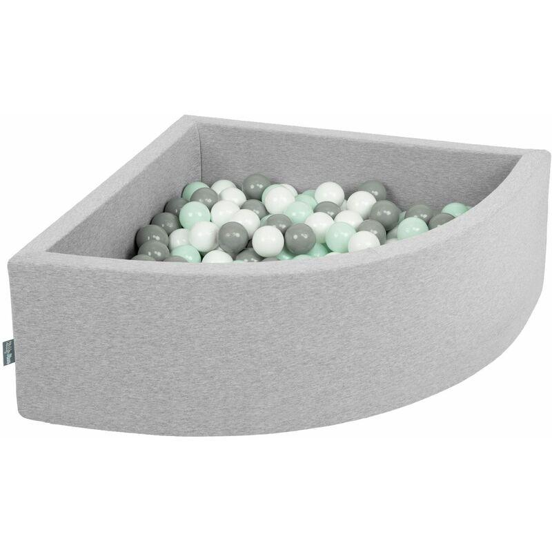 KiddyMoon 90X30cm/200 Palline Piscina Di Palline Colorate ∅7Cm Per Bambini Quarto Angolare In EU, Grigio Ch:Bianco/Grigio/Menta - grigio KiddyMoon 90X30cm/200 Palline Piscina Di Palline Colorate ∅7Cm Per Bambini Quarto Angolare In EU, Grigio Ch:Bianco/Grigio/Menta - grigio