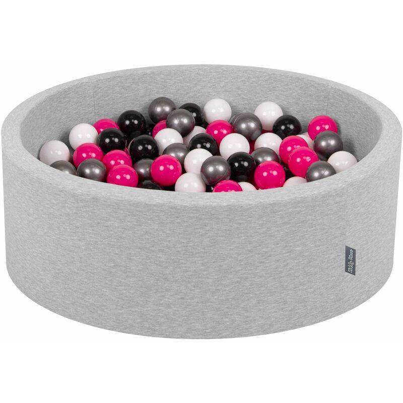 KiddyMoon 90X30cm/300 Palline ∅ 7CM Piscina Di Palline Colorate Per Bambini Tondo Fabbricato In EU, Grigio Ch:Bianco/Nero/Argento/Rosa Sc - grigio KiddyMoon 90X30cm/300 Palline ∅ 7CM Piscina Di Palline Colorate Per Bambini Tondo Fabbricato In EU, Grigio Ch:Bianco/Nero/Argento/Rosa Sc - grigio