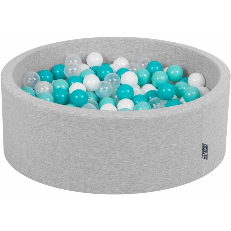 KiddyMoon 90X30cm/300 Palline ∅ 7CM Piscina Di Palline Colorate Per Bambini Tondo Fabbricato In EU, Grigio Ch:Turchese Ch/Bianco/Trasparente/Turchese KiddyMoon 90X30cm/300 Palline ∅ 7CM Piscina Di Palline Colorate Per Bambini Tondo Fabbricato In EU, Grigio Ch:Turchese Ch/Bianco/Trasparente/Turchese