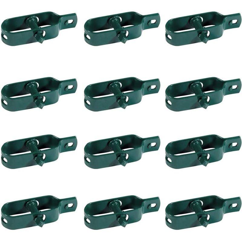 Tendifilo Plastificato Verde per Recinzione, Rete, Stendibiancheria, in Metallo da Giardino per Pali| Set da 8 pz