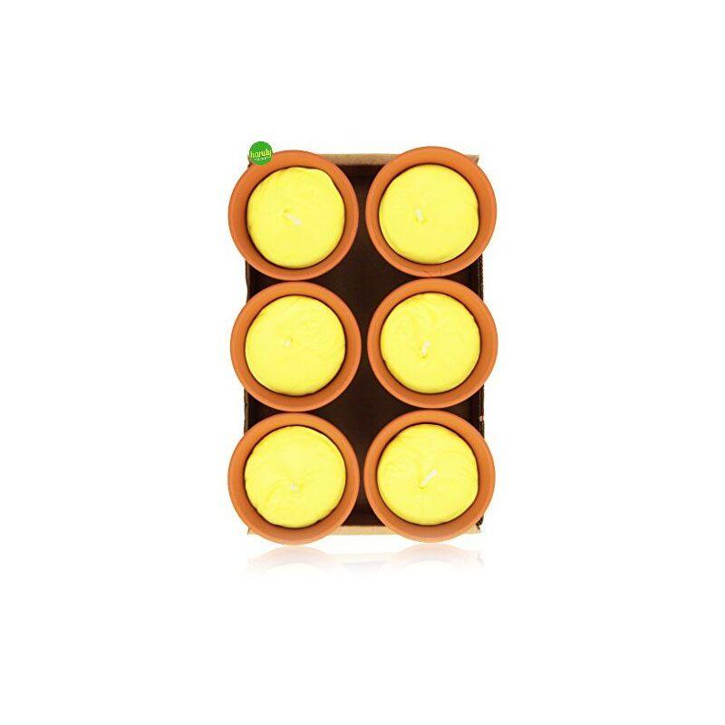 Lapillo - Vasetti al profumo di citronella in terracotta 6 pz. Lapillo - Vasetti al profumo di citronella in terracotta 6 pz.