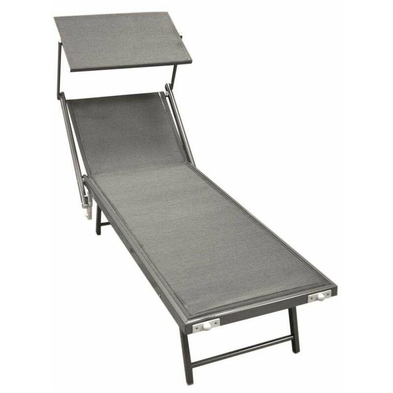 Lettino Da Mare In Alluminio Tessuto In Textilene Caffe - FOXTRADE