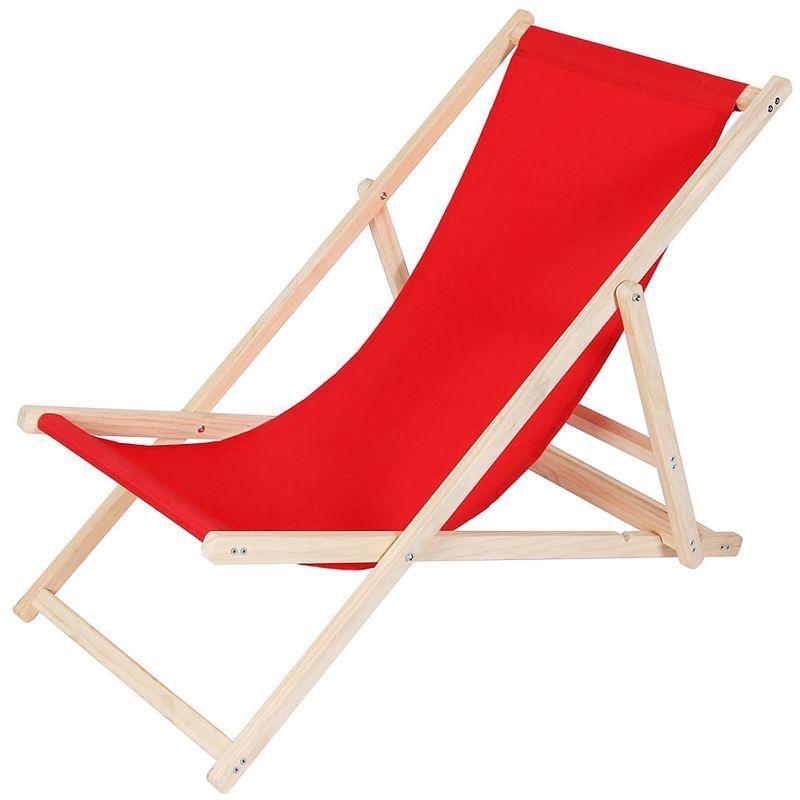 Mucola - lettino da spiaggia in legno sdraio in legno lettino da giardino - pieghevole - rosso Mucola - lettino da spiaggia in legno sdraio in legno lettino da giardino - pieghevole - rosso