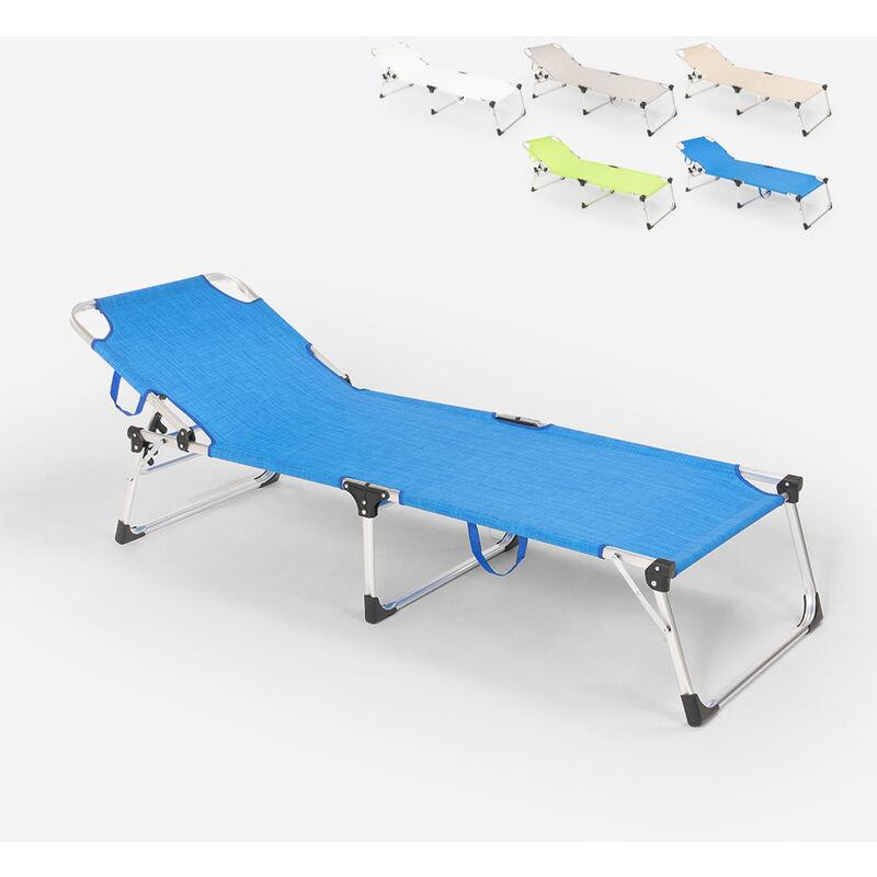 Lettino mare spiaggia giardino pieghevole in alluminio Seychelles | Blu - BEACH AND GARDEN DESIGN