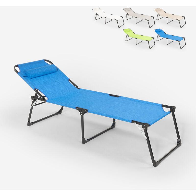 Lettino spiaggia mare giardino pieghevole in alluminio Mauritius | Blu - BEACH AND GARDEN DESIGN