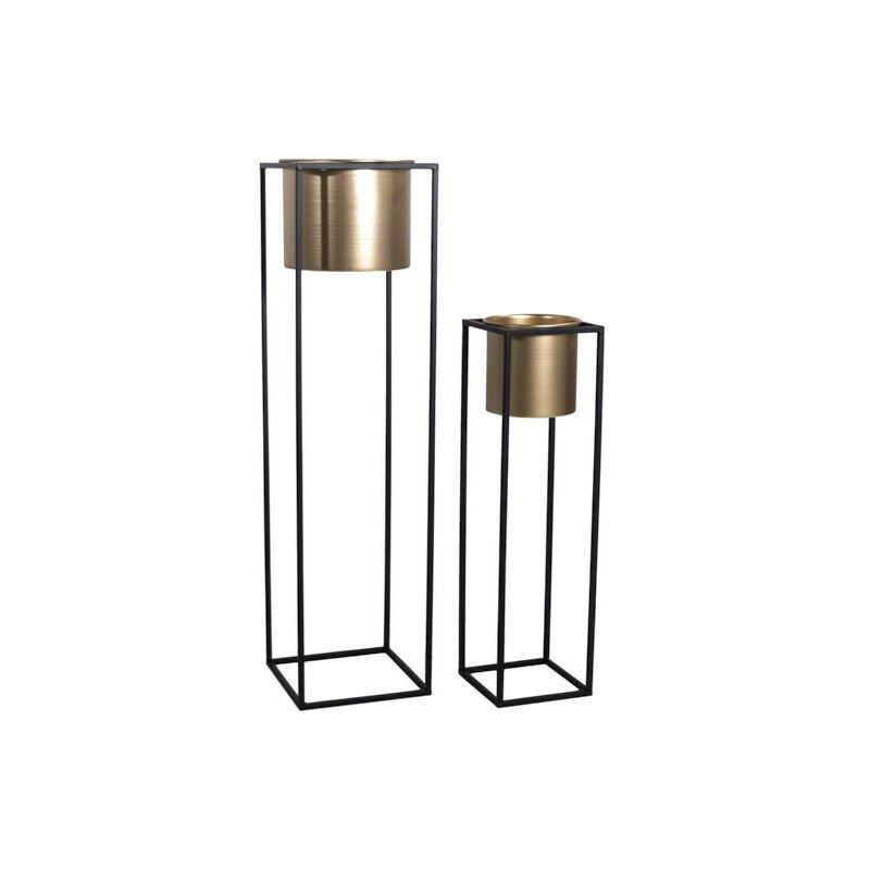 LIFA LIVING Set di 2 portapiante da interno ed esterno, 2 Porta piante di design color oro, Portafiori in Metallo per salotto, soggiorno, balcone, 76 LIFA LIVING Set di 2 portapiante da interno ed esterno, 2 Porta piante di design color oro, Portafiori in Metallo per salotto, soggiorno, balcone, 76