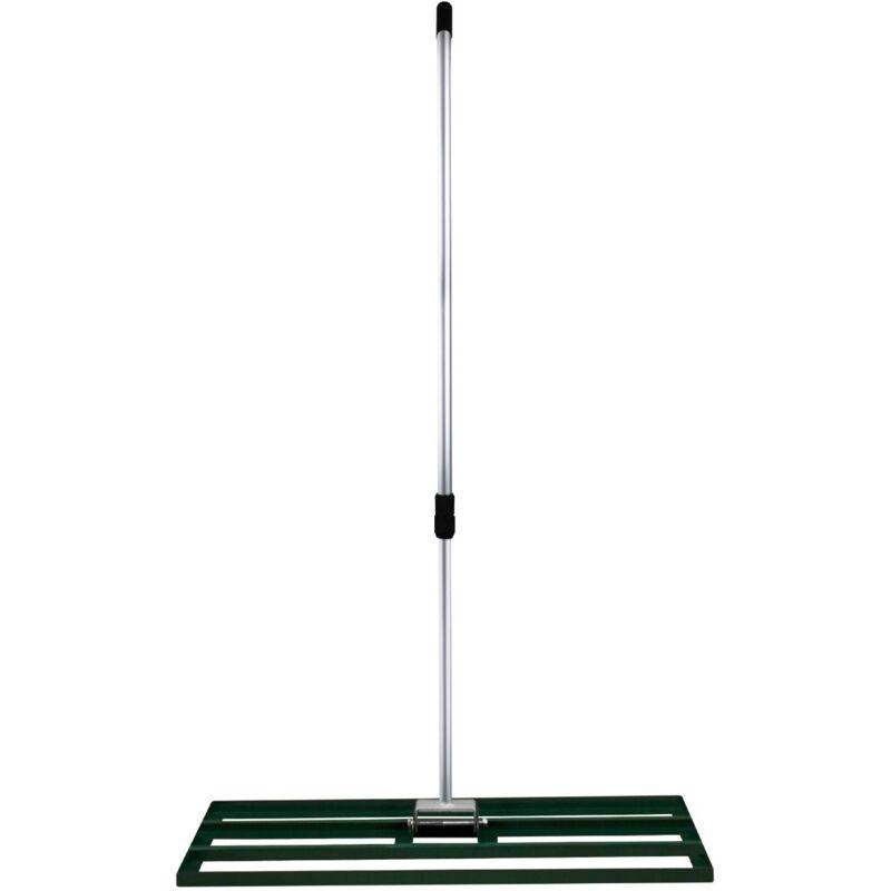 Monster Shop - Livellatrice 100cm x 32cm Rastrello Livellatore Leggero Acciaio Zincato Alluminio Verde 1,2 - 1,9m Manico Estensibile Facile