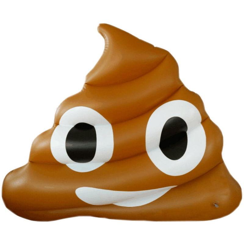 Materassino Gonfiabile 160x130 Cm In Pvc A Forma Di Emoji Face Cacca Marrone - Ranieri