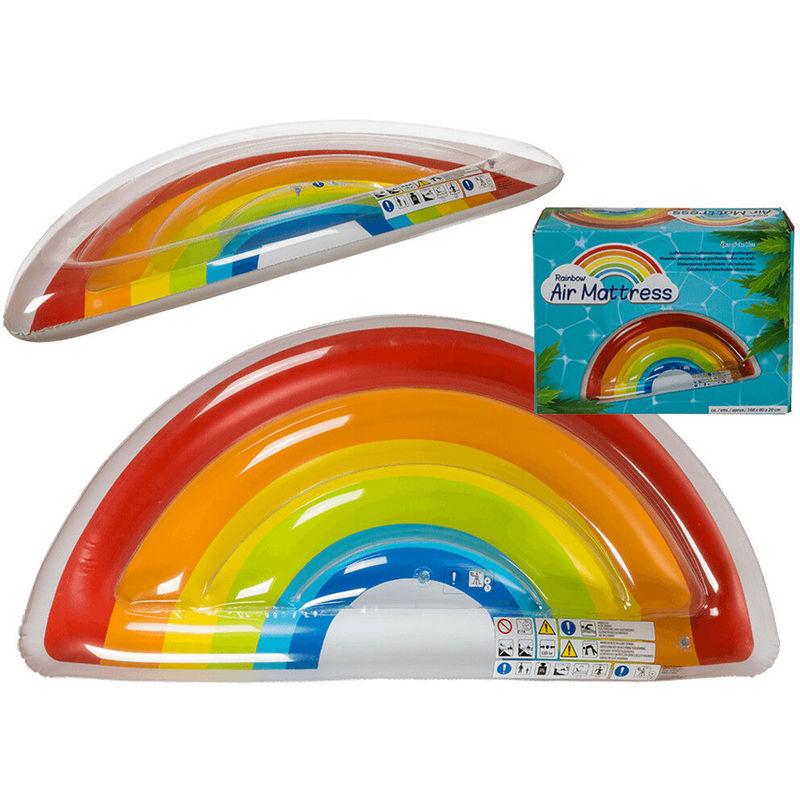 Lupexshop - MATERASSINO GONFIABILE MARE PISCINA SPIAGGIA MODELLO ARCABOALENO