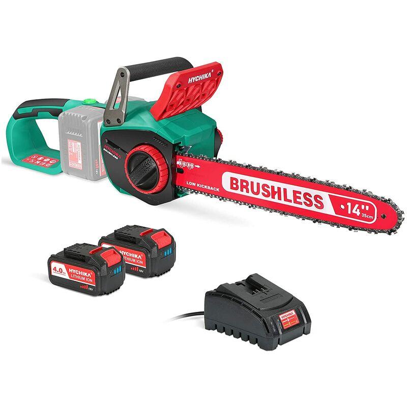 Motosega Elettrica Brushless 36V con Motore Potente, 2 Velocità (16 m/s Mas), Autolubrificazione, Tensione e Cambio di Catena Senza Attrezzi, Inclusi