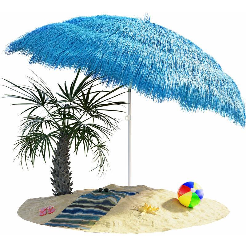 KINGSLEEVE® Ombrellone Hawaii 160 cm Inclinabile Regolabile da Spiaggia Ombrello Giardino Parasole UV30+ Blu