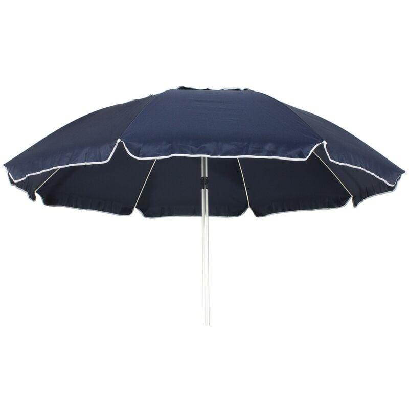 Ombrellone Alluminio Spiaggia Bar Lido 220 cm con Camino Antivento Blu 48081