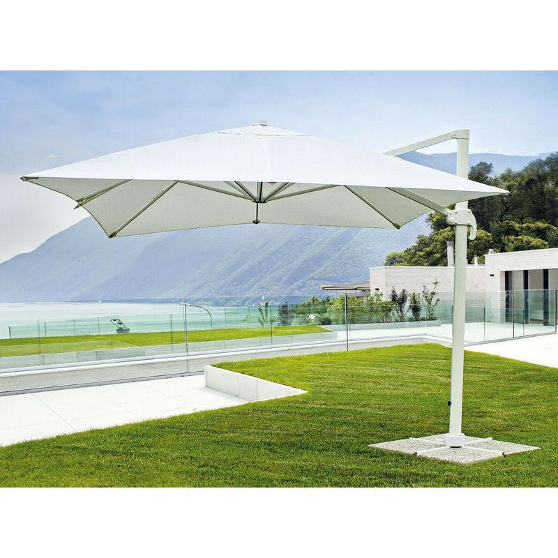 Ombrellone da Giardino 3x4 Palo Decentrato Girevole 360° Pedalina Bianco Bahia - BIZZOTTO