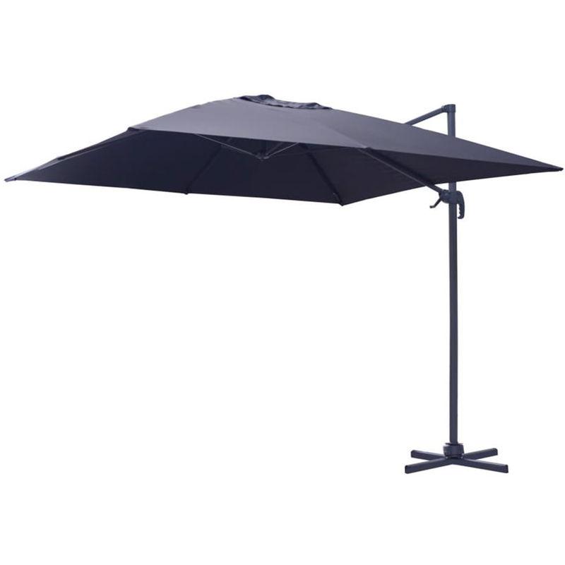 Ombrellone Da Giardino Decentrato 3x3m In Alluminio Montana Nero - Adami Ombrellone Da Giardino Decentrato 3x3m In Alluminio Montana Nero - Adami