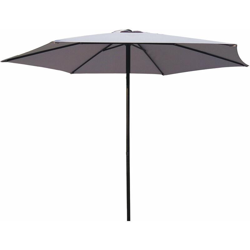 Ombrellone Da Giardino In Acciaio Ø3m Push-up Grigio - Fadi