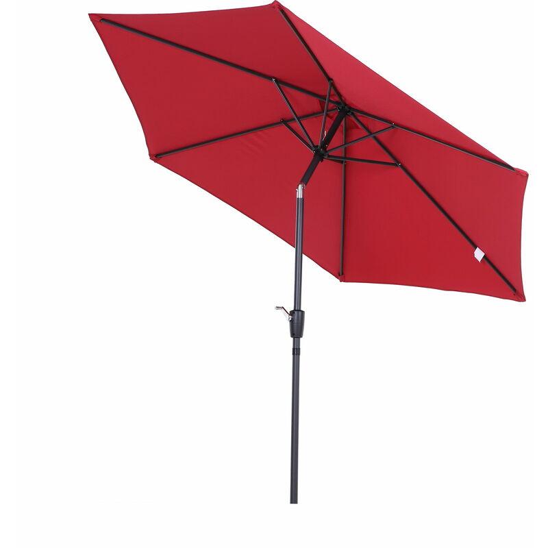 Ombrellone Da Giardino In Alluminio Ø2,7m Rosso - Outsy