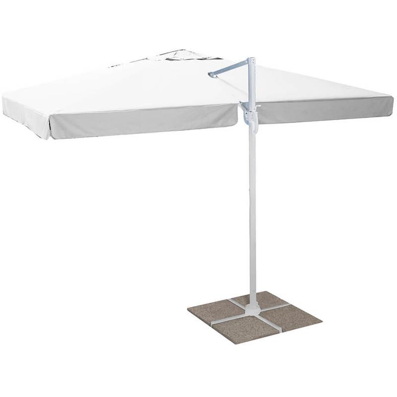 Ombrellone Da Giardino Decentrato Quadrato A Sbalzo Con Apertura E Chiusura A Manovella 3x4m Adami Michigan Bianco