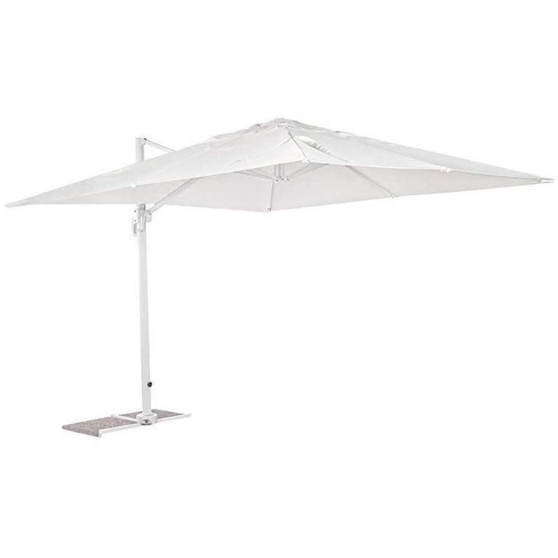 Ombrellone Decentrato Da Giardino In Alluminio 3x4m Vizzoni Alba Bianco