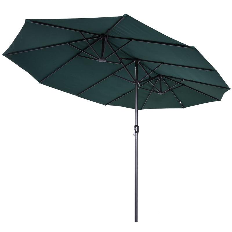 Ombrellone Da Giardino Doppio Tetto 4,6x2,7 M Verde - Miozzi