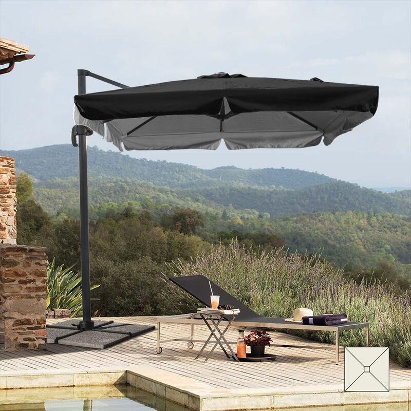 Ombrellone giardino 2.5 metri quadrato braccio orientabile palo decentrato alluminio Paradise Noir - ELIOS PARASOLS Ombrellone giardino 2.5 metri quadrato braccio orientabile palo decentrato alluminio Paradise Noir - ELIOS PARASOLS