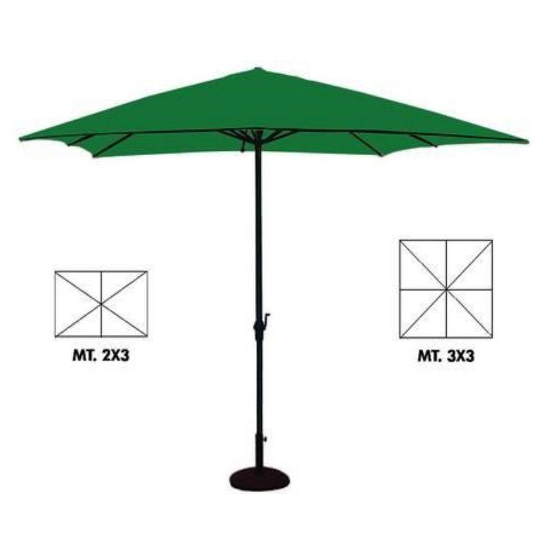 Ombrellone rettangolare in metallo con manovella cm. 200x300