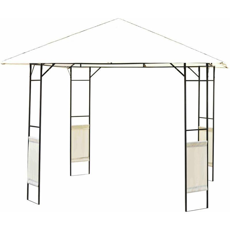 Tendone Gazebo da Giardino Bianco in Metallo 3x3m - Outsunny Tendone Gazebo da Giardino Bianco in Metallo 3x3m - Outsunny