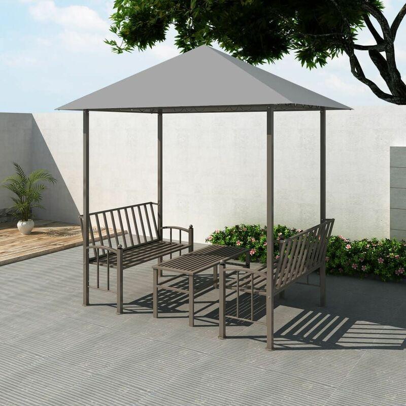 Padiglione Giardino con Tavolo e Panche 2,5x1,5x2,4m Antracite - Antracite - Vidaxl Padiglione Giardino con Tavolo e Panche 2,5x1,5x2,4m Antracite - Antracite - Vidaxl