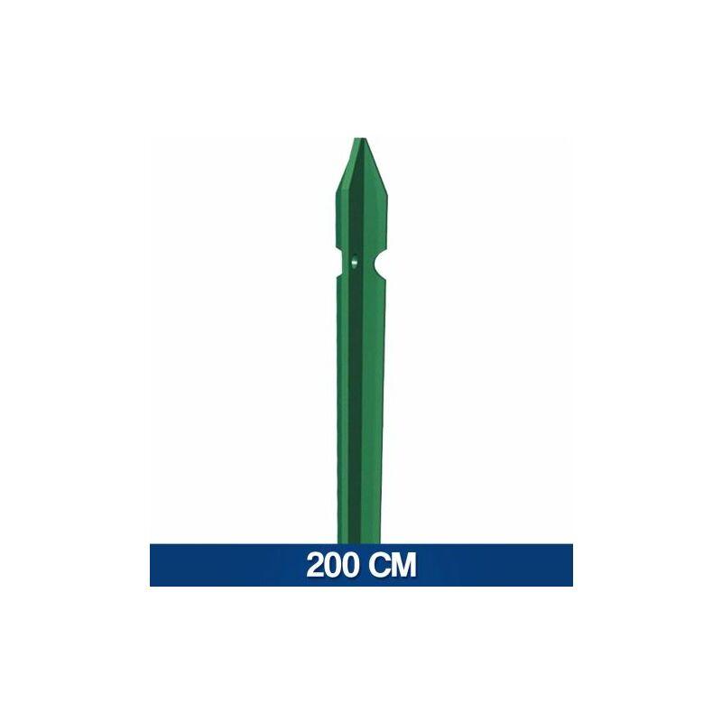 Palo Paletto Ferro Plastificato Verde Paletti A T Per Recinzione Rete 16956V 200 (20679)